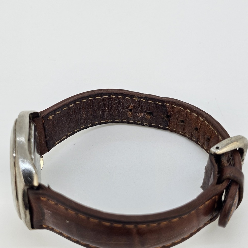 VTG Guess Women's Watch 32MM Gray Dial Brown Leather Bands New Battery - Picture 12 of 13